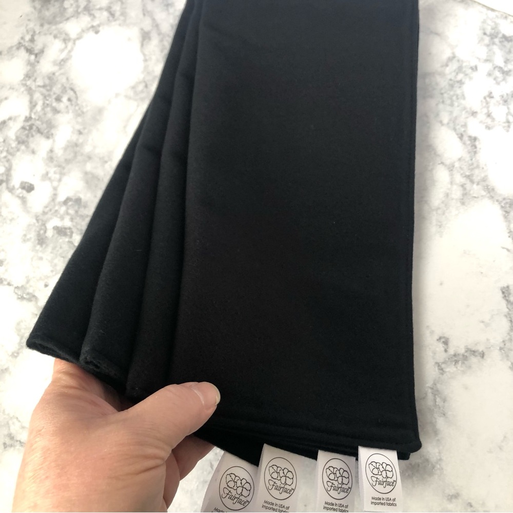 Black Face Cloths Washcloths for Face Wash Soft Flannel Fairface 12x12 Set of 4